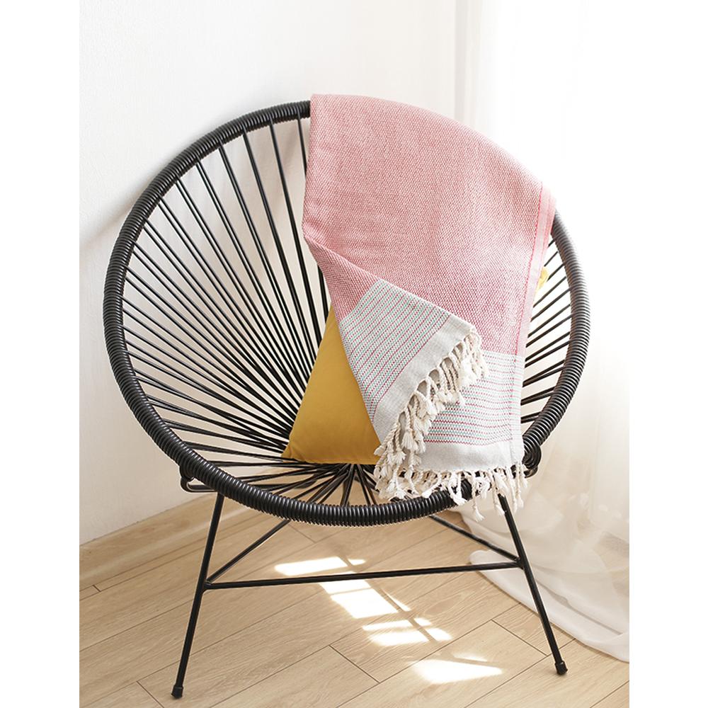 Red And White Checked Turkish Towel Or Throw Blanket - Image 4