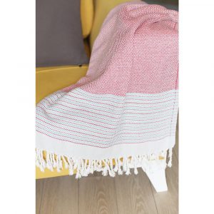 Red And White Checked Turkish Towel Or Throw Blanket