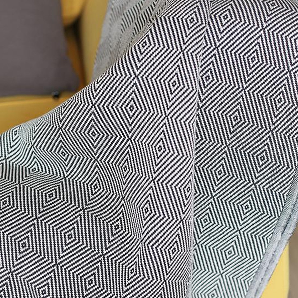 70" Geometric Handwoven Throw Blankets In Black - Image 3