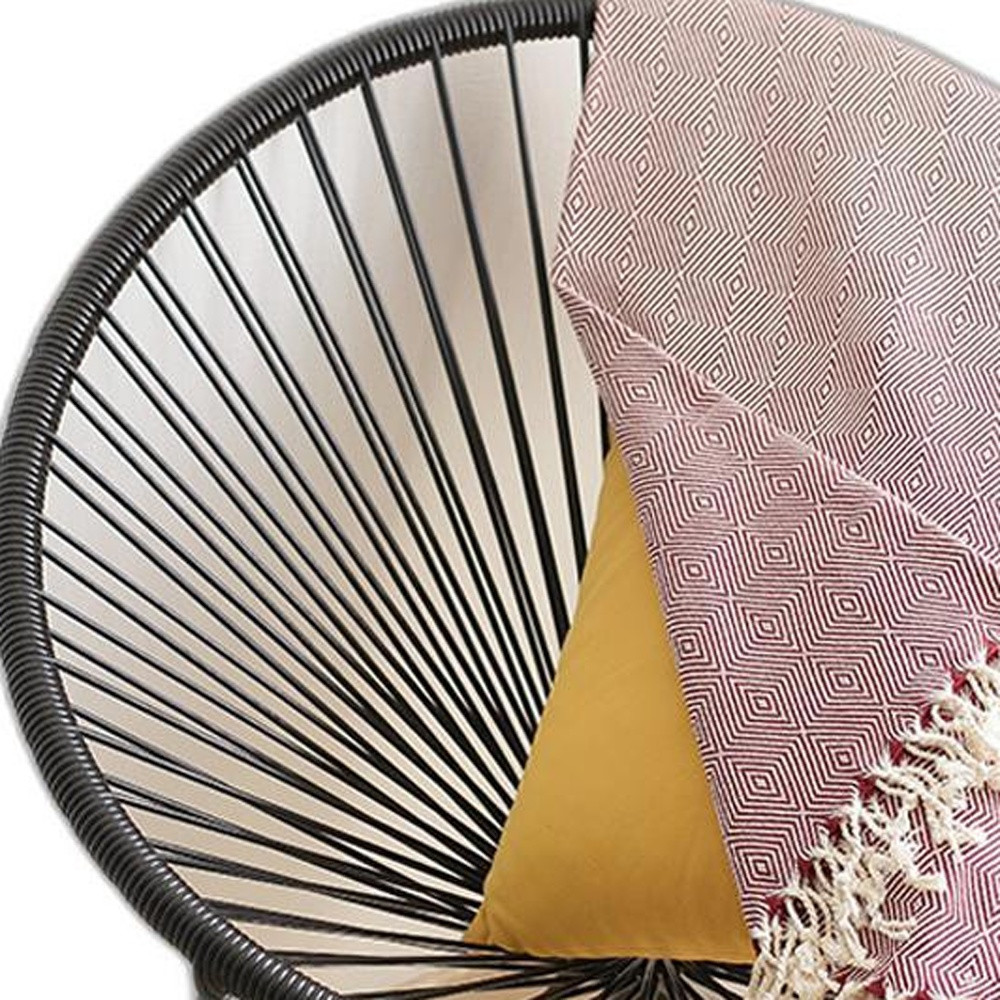 Red And White Geometric Squares Turkish Towel Or Throw Blanket - Image 3