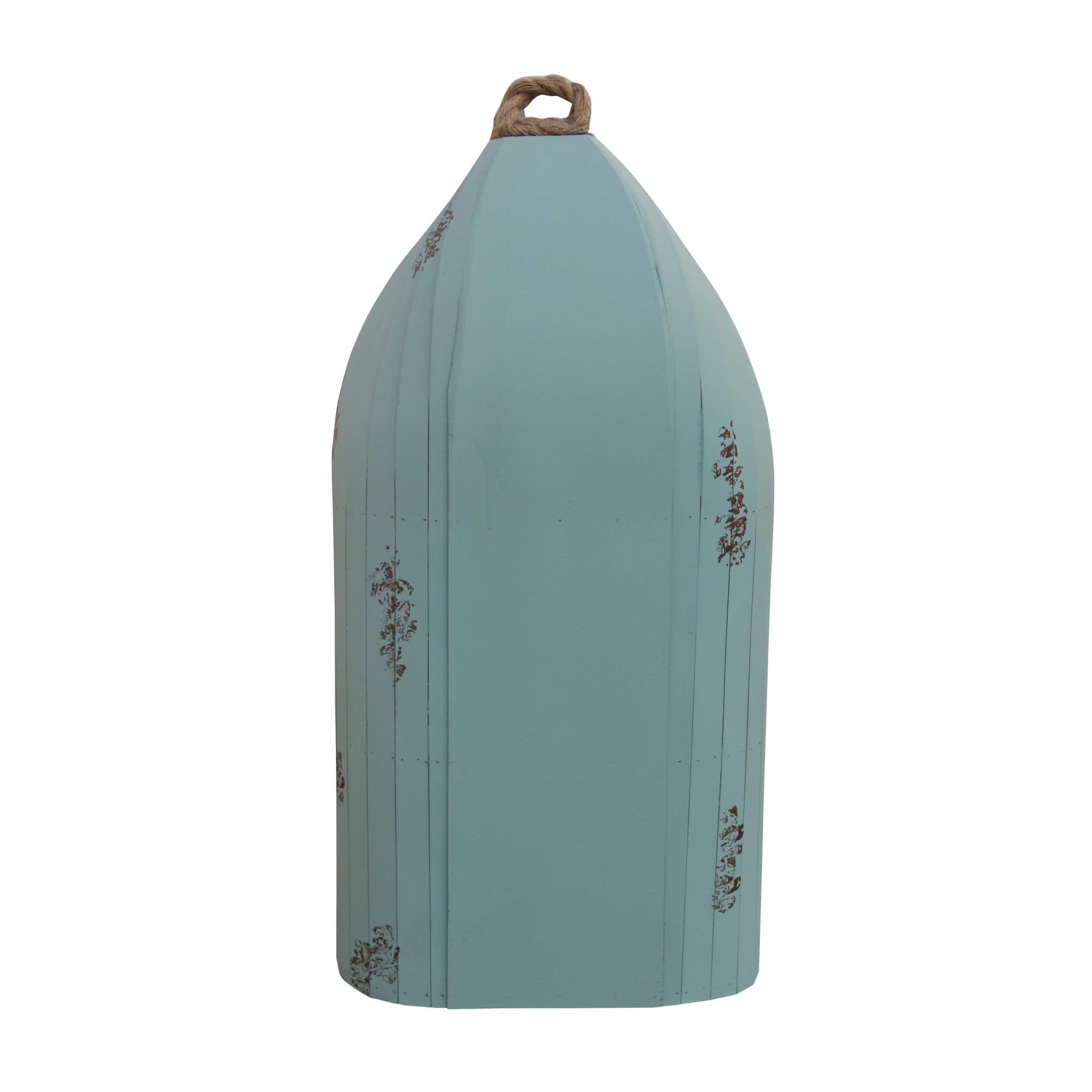 34" Aqua Blue Wood Canoe Hanging Shelf - Image 5