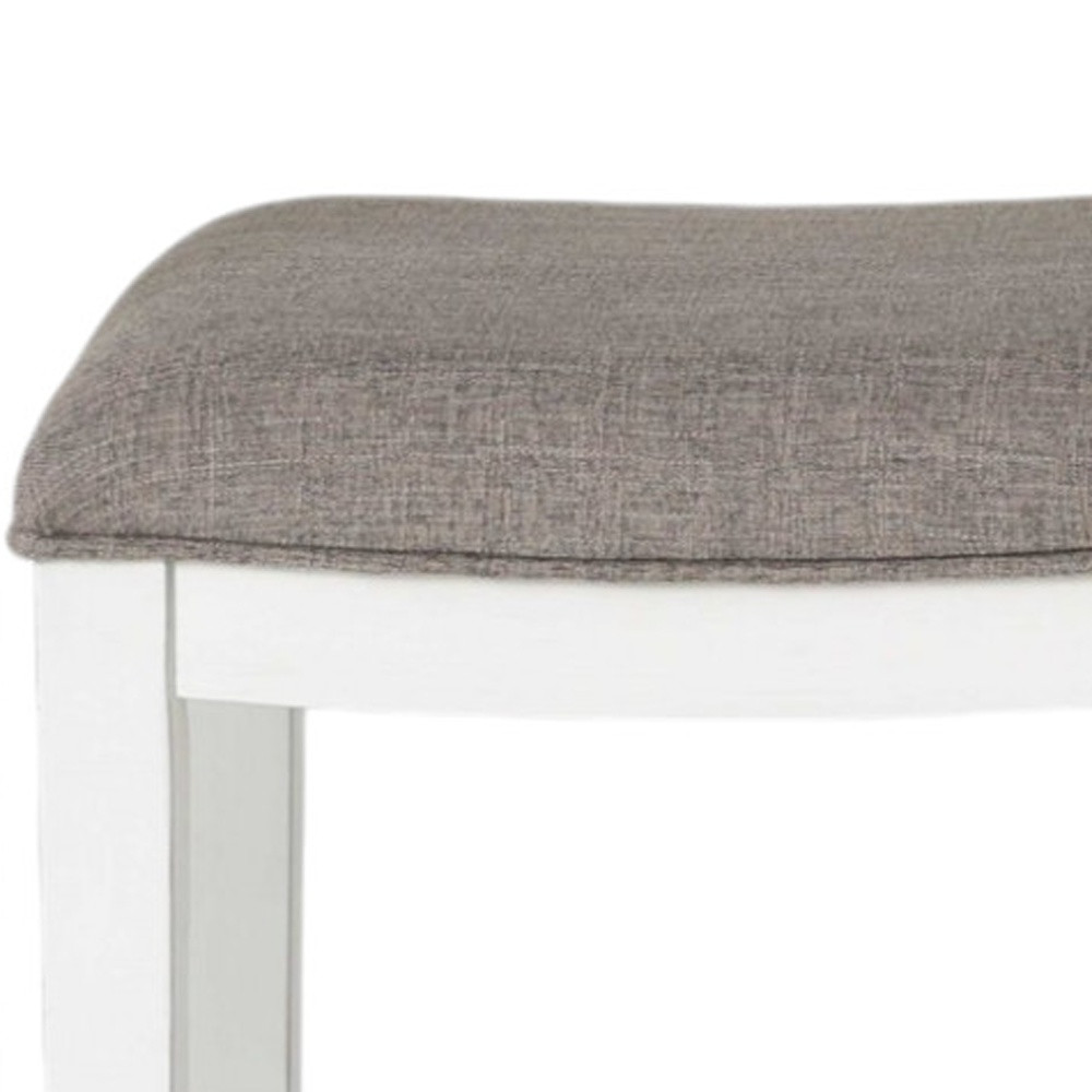 49" Three Piece White Wood Rectangular Bar Table With Two Stools - Image 4