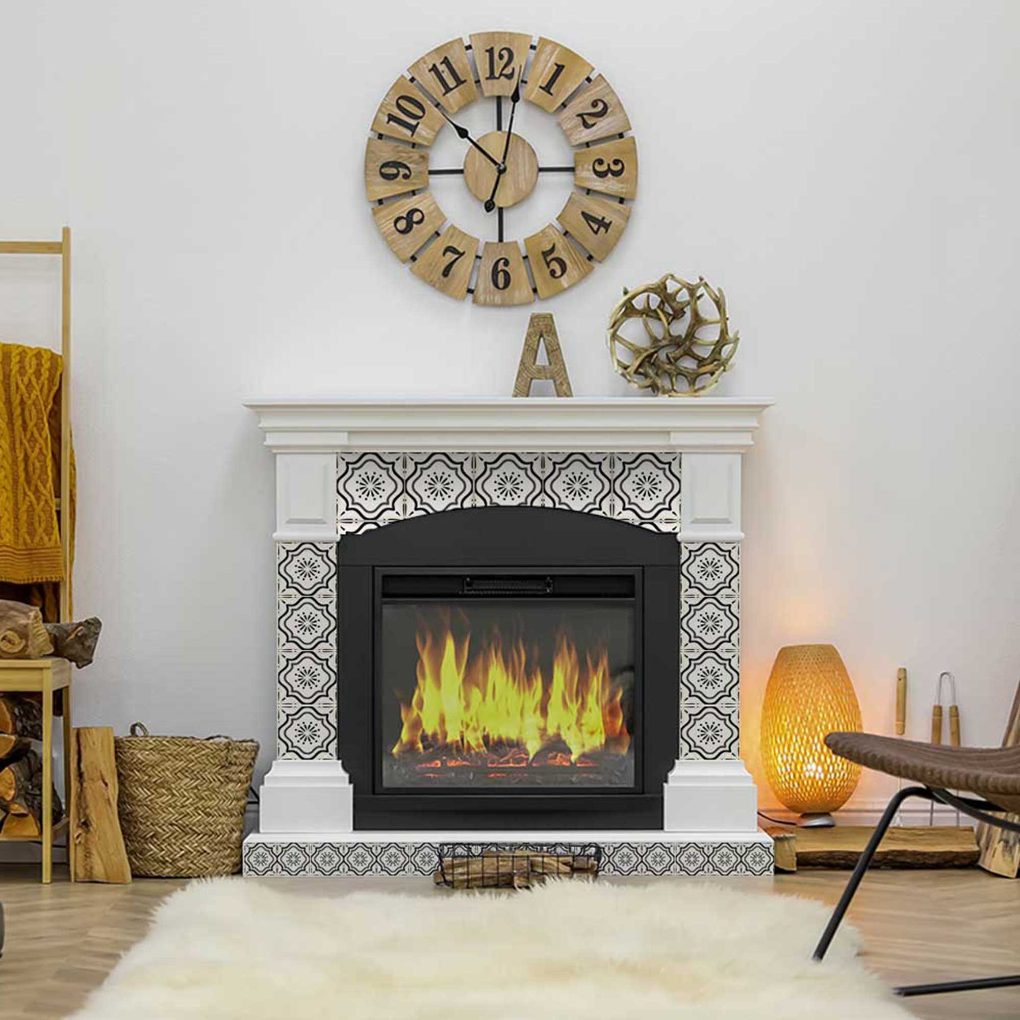 4" X 4" Black And White Mosaic Peel And Stick Removable Tiles - Image 6