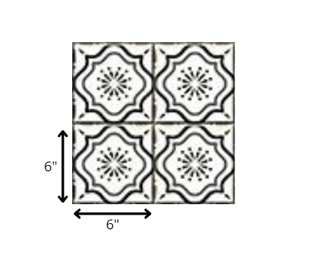 6" X 6" Black And White Mosaic Peel And Stick Removable Tiles - Image 9