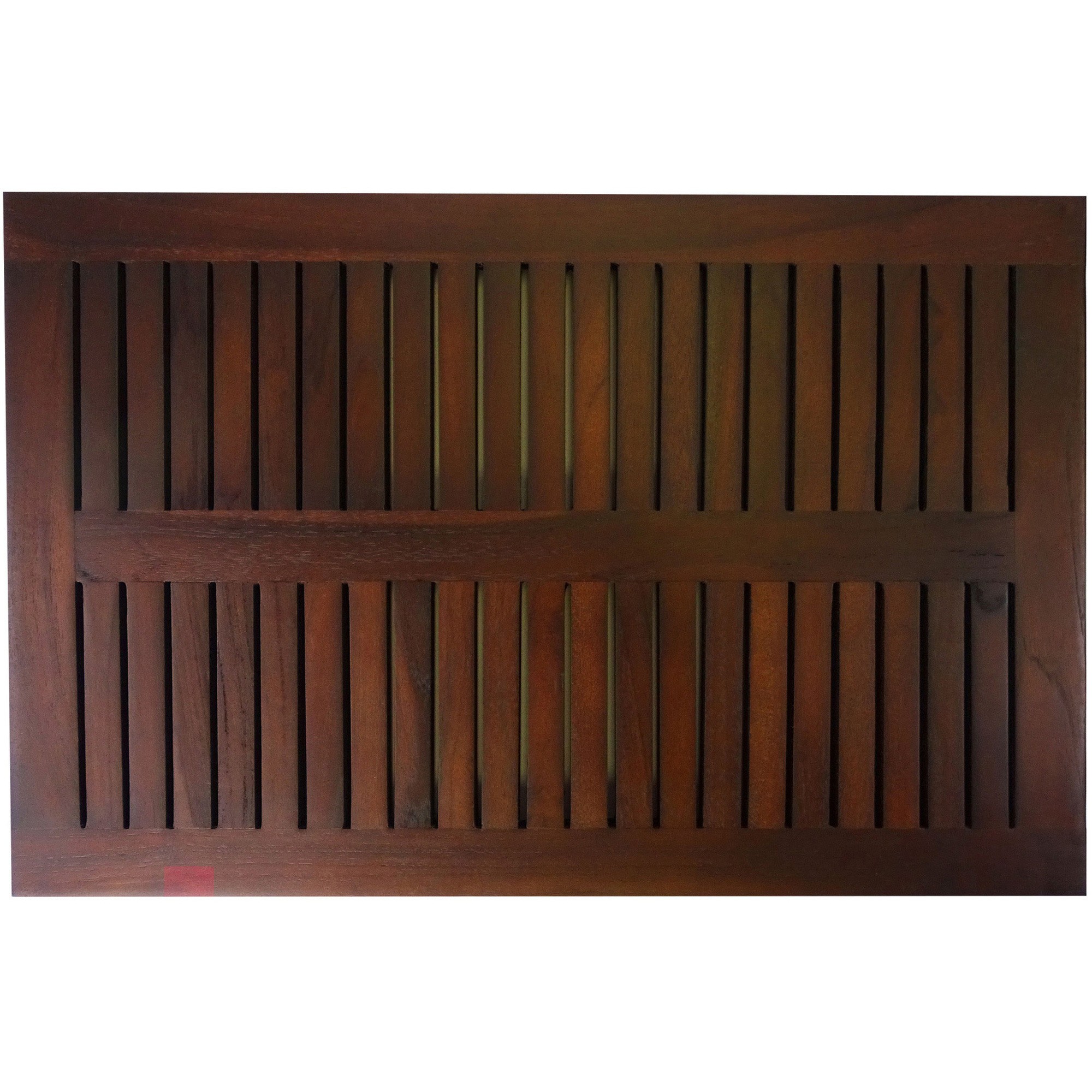 23" Dark Brown Teak Slat Bath Mat - Image 2