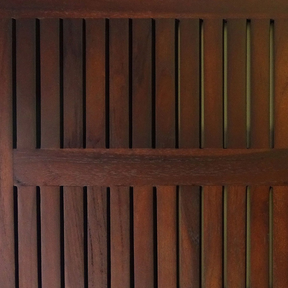 23" Dark Brown Teak Slat Bath Mat - Image 5