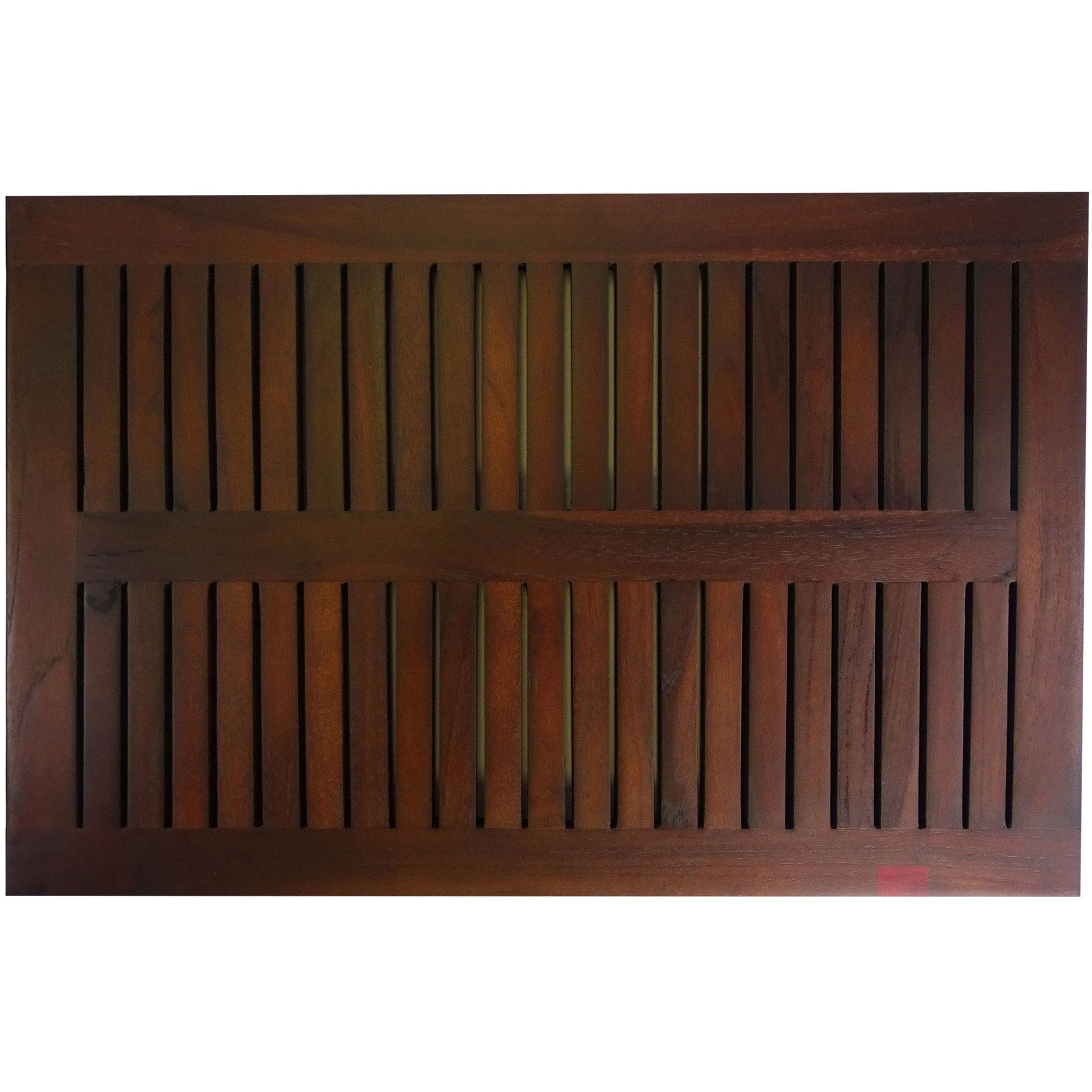 23" Dark Brown Teak Slat Bath Mat - Image 3