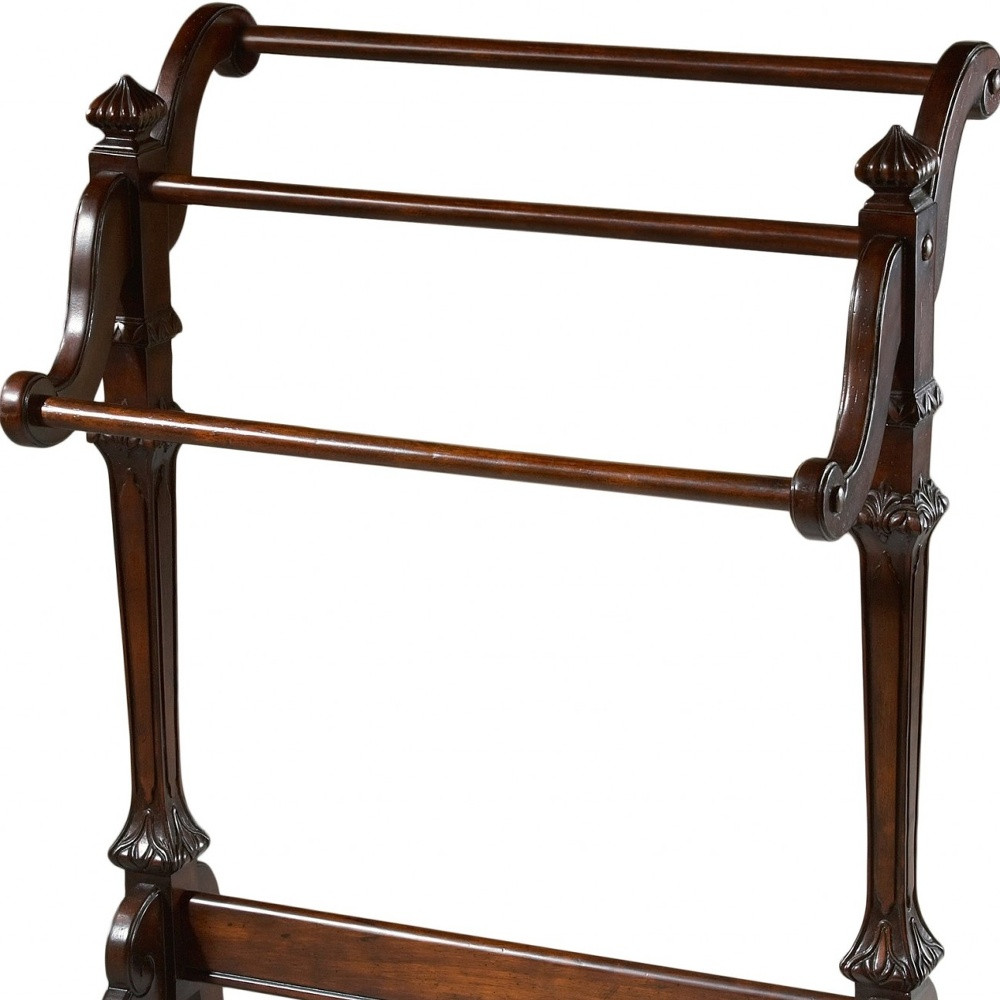 29" Deep Cherry Wood Blanket Stand - Image 4