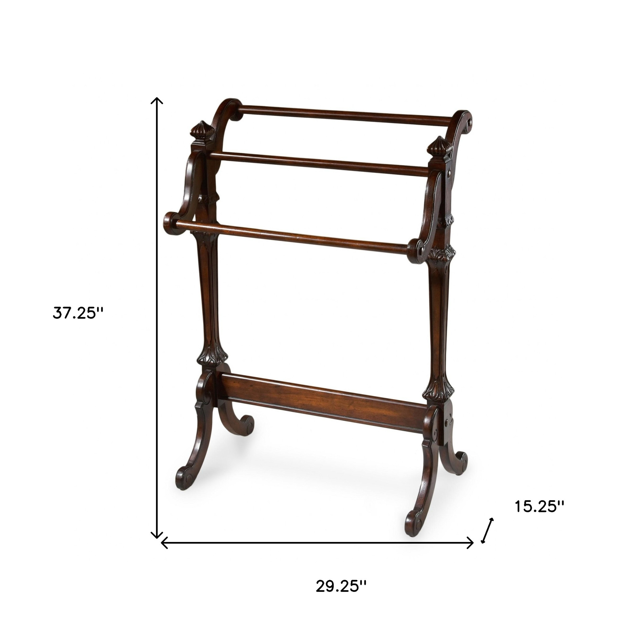 29" Deep Cherry Wood Blanket Stand - Image 9