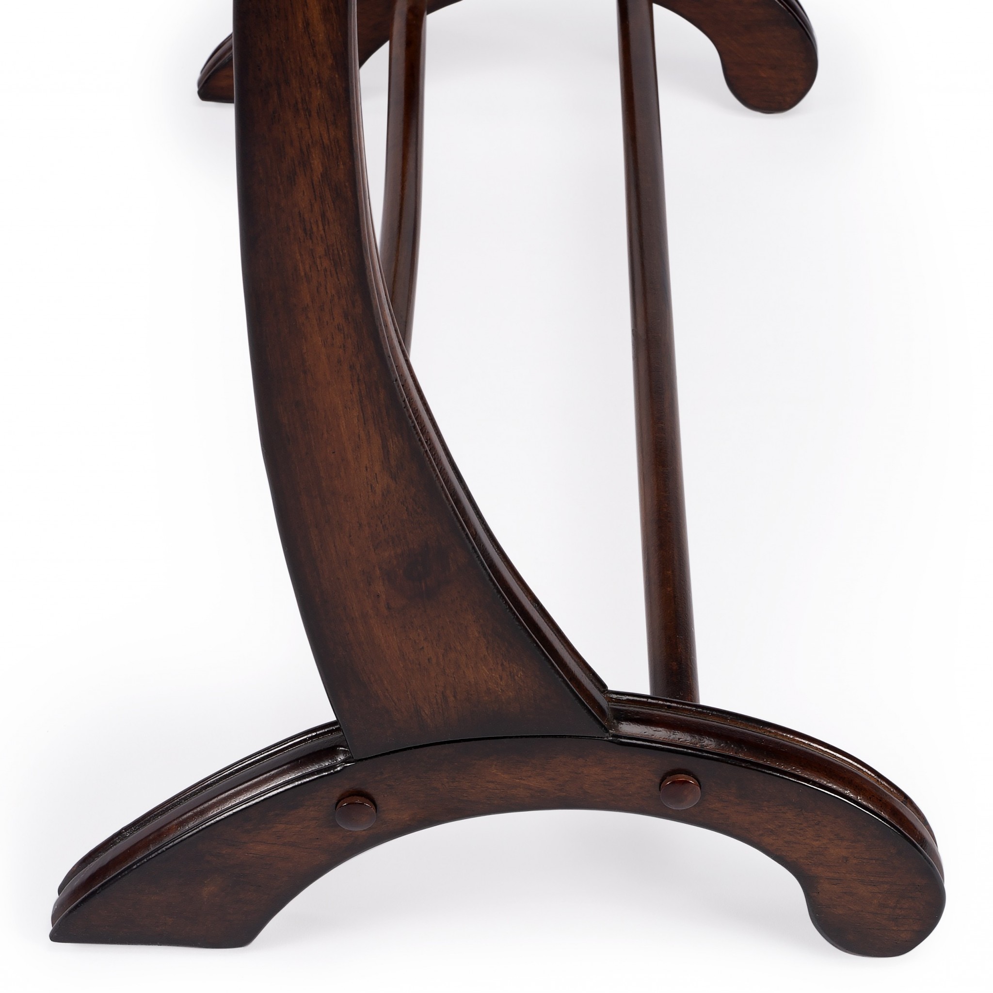 36" Deep Cherry Brown Wood Blanket Stand - Image 6