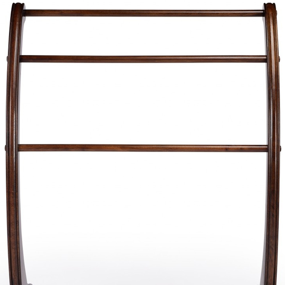 36" Deep Cherry Brown Wood Blanket Stand - Image 8