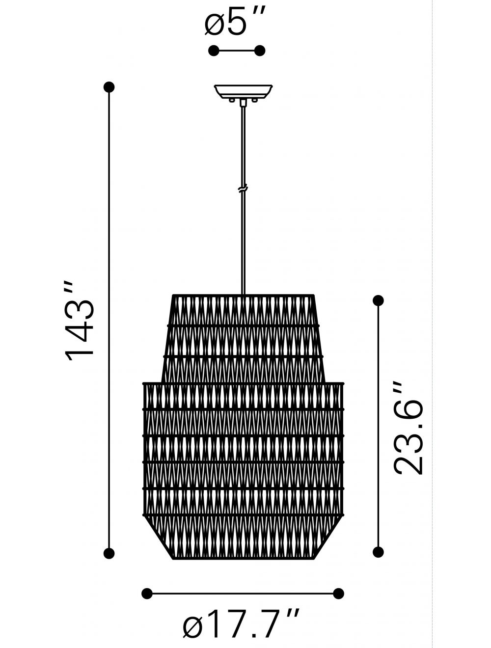 Gray Night Sky Zig Zag Ceiling Lamp - Image 8