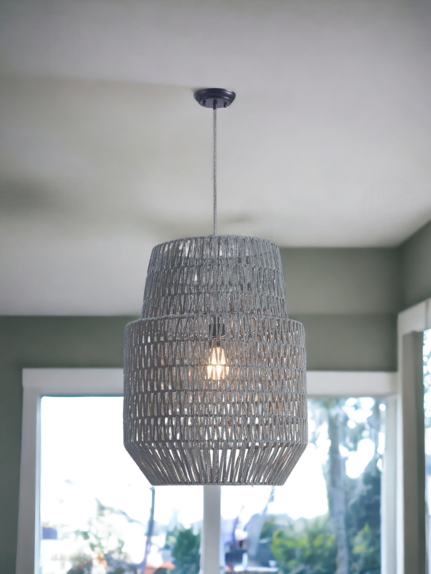 Gray Night Sky Zig Zag Ceiling Lamp - Image 2