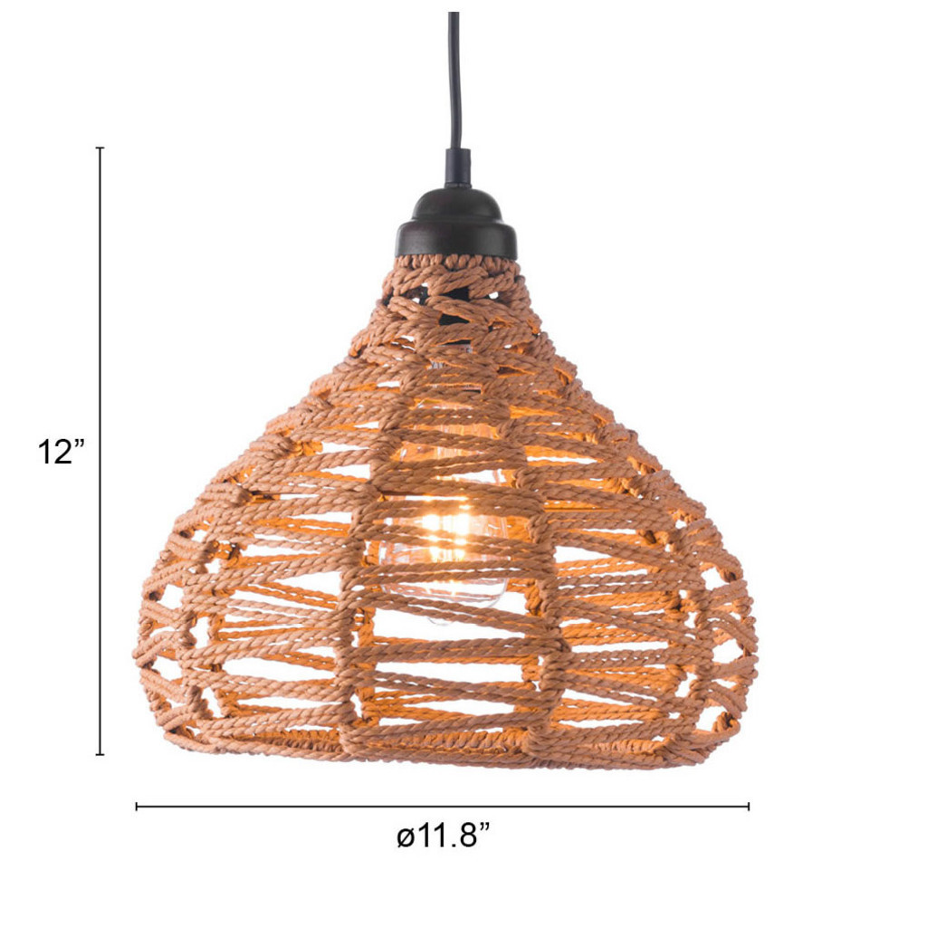 Natural Lantern Metal Dimmable Ceiling Light With Natural Shades - Image 8
