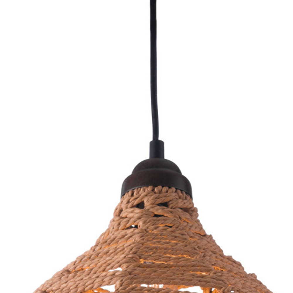Natural Lantern Metal Dimmable Ceiling Light With Natural Shades - Image 6
