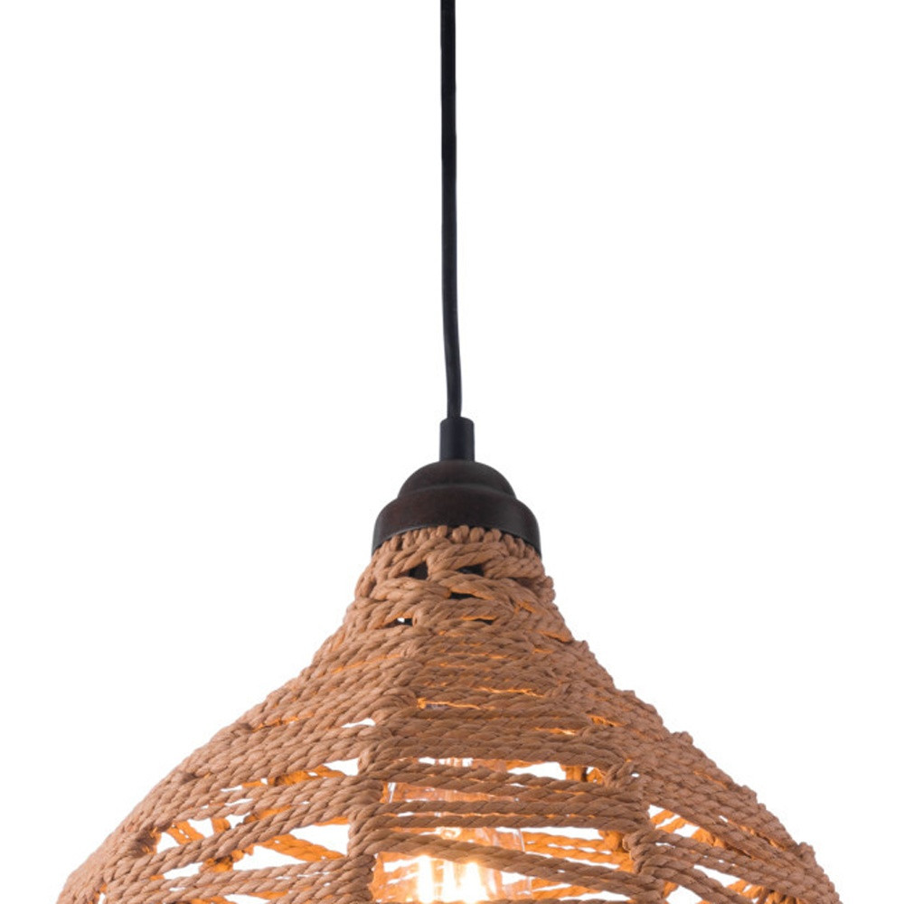 Natural Lantern Metal Dimmable Ceiling Light With Natural Shades - Image 7