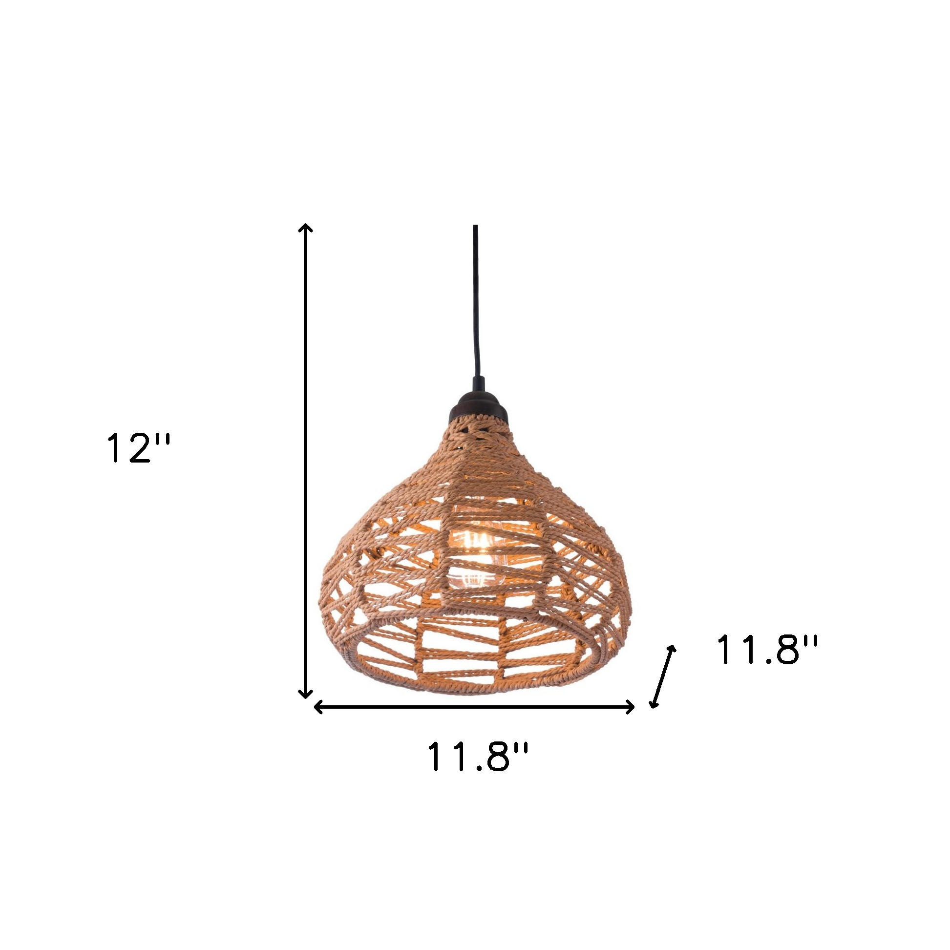 Natural Lantern Metal Dimmable Ceiling Light With Natural Shades - Image 9