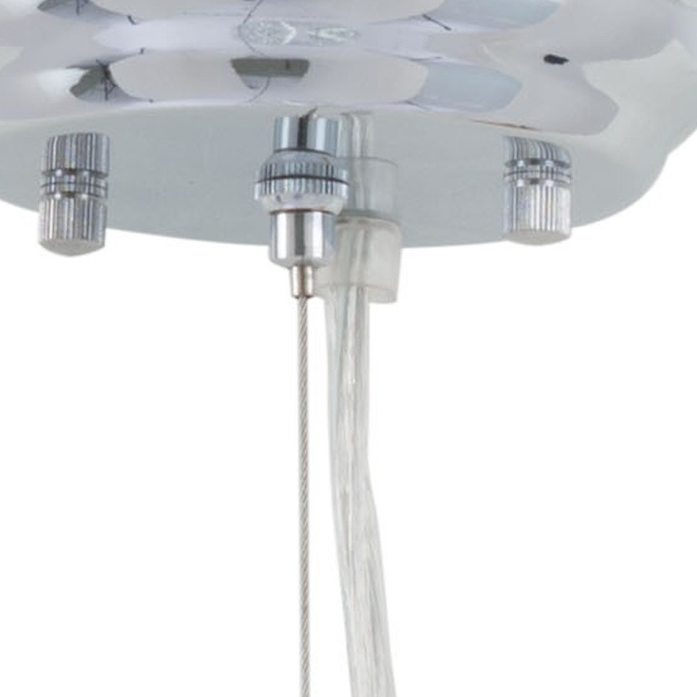 Silver Lantern Metal Chandelier With Silver Shades - Image 3