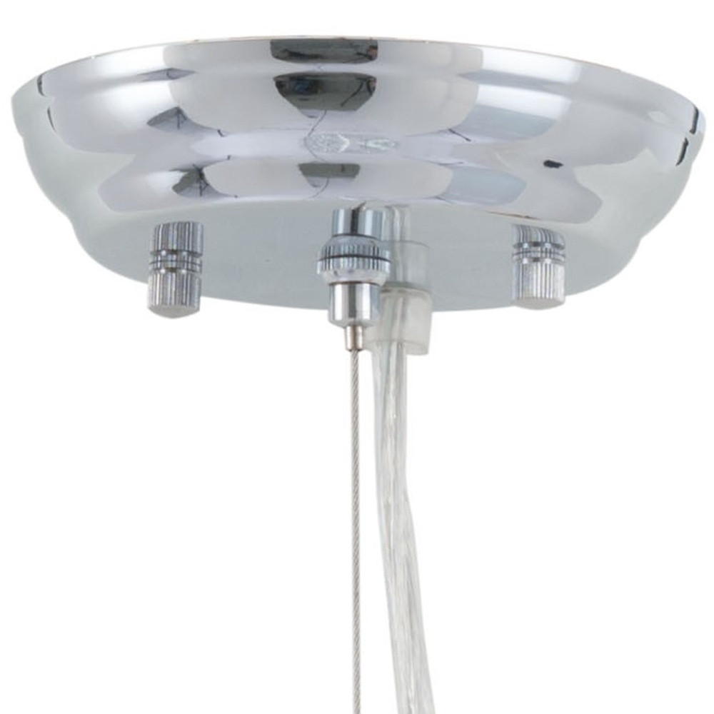 Silver Lantern Metal Chandelier With Silver Shades - Image 4