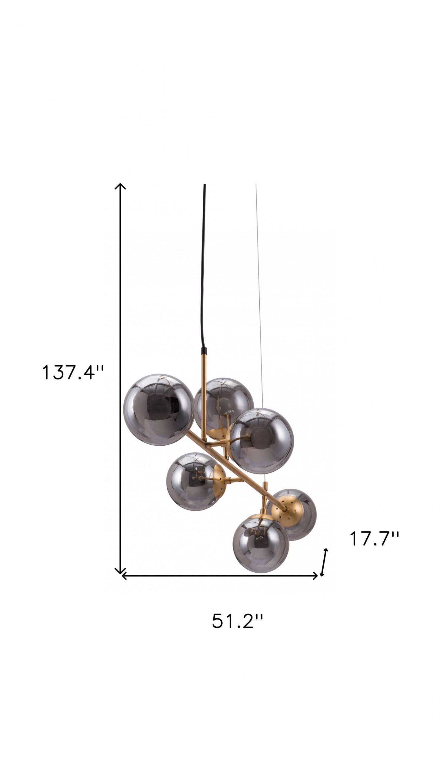 Gold Kitchen Island Six Light Metal Dimmable Ceiling Light With Clear Shades - Image 12