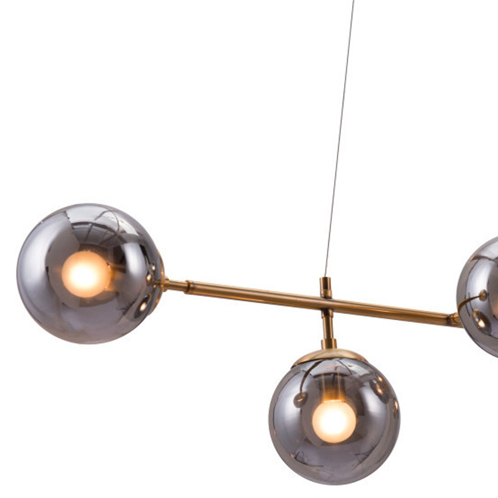 Gold Kitchen Island Six Light Metal Dimmable Ceiling Light With Clear Shades - Image 11