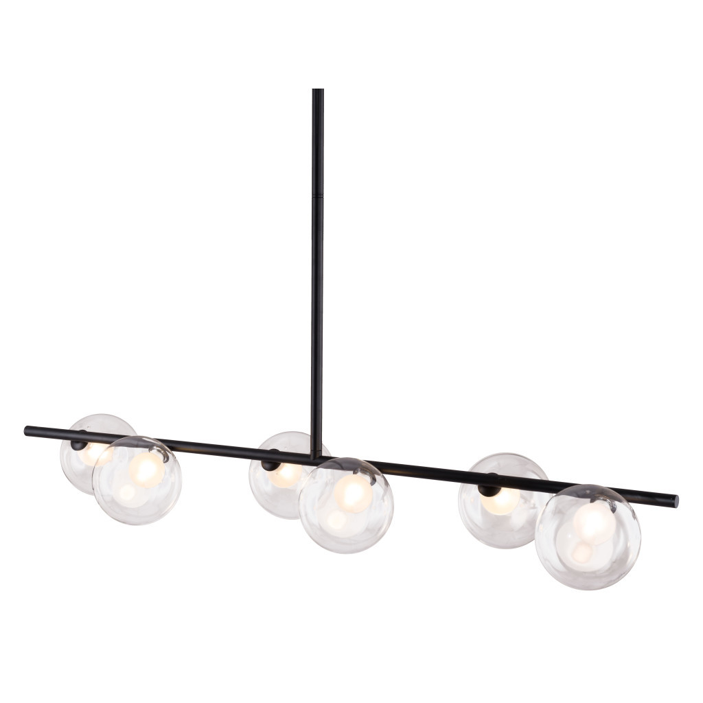 Black Kitchen Island Six Light Metal Ceiling Light - Image 2