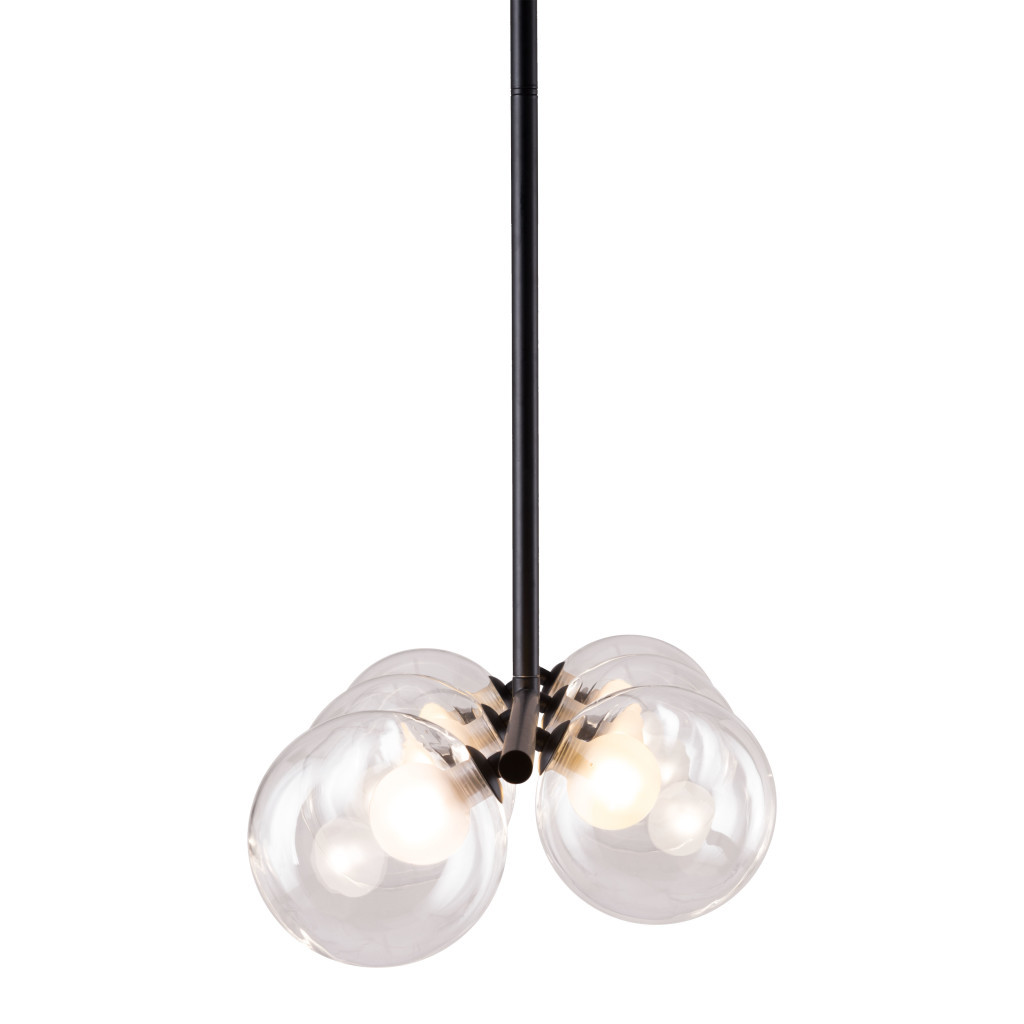 Black Kitchen Island Six Light Metal Ceiling Light - Image 3