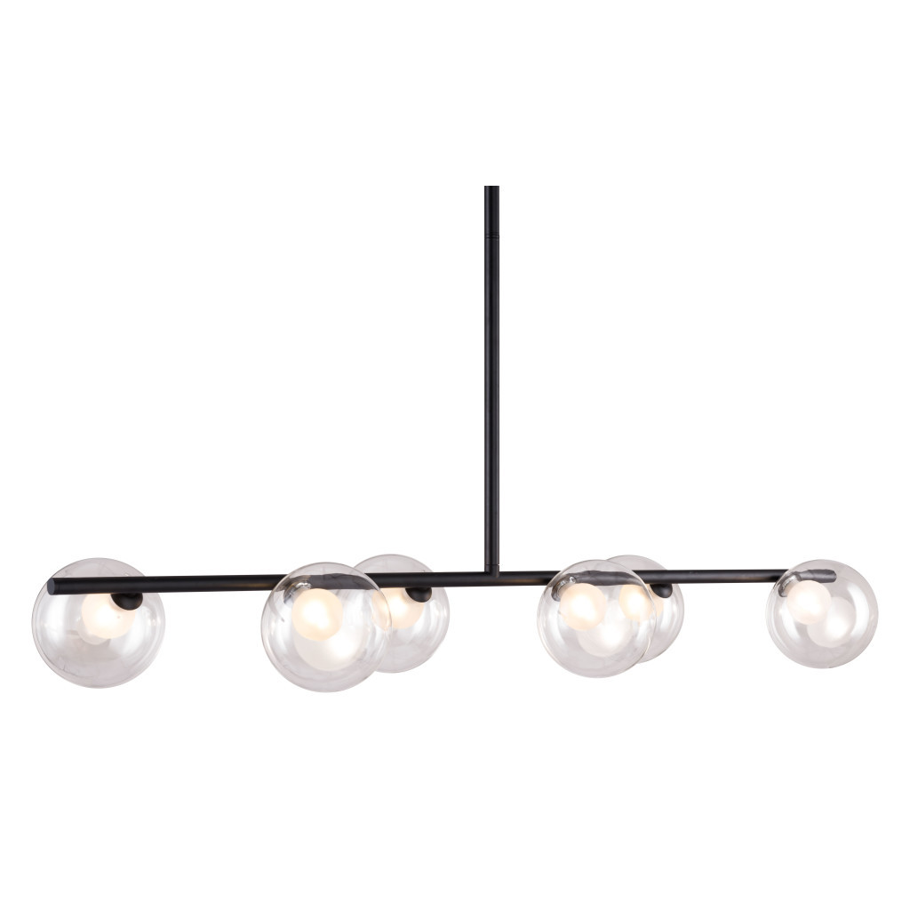 Black Kitchen Island Six Light Metal Ceiling Light - Image 4