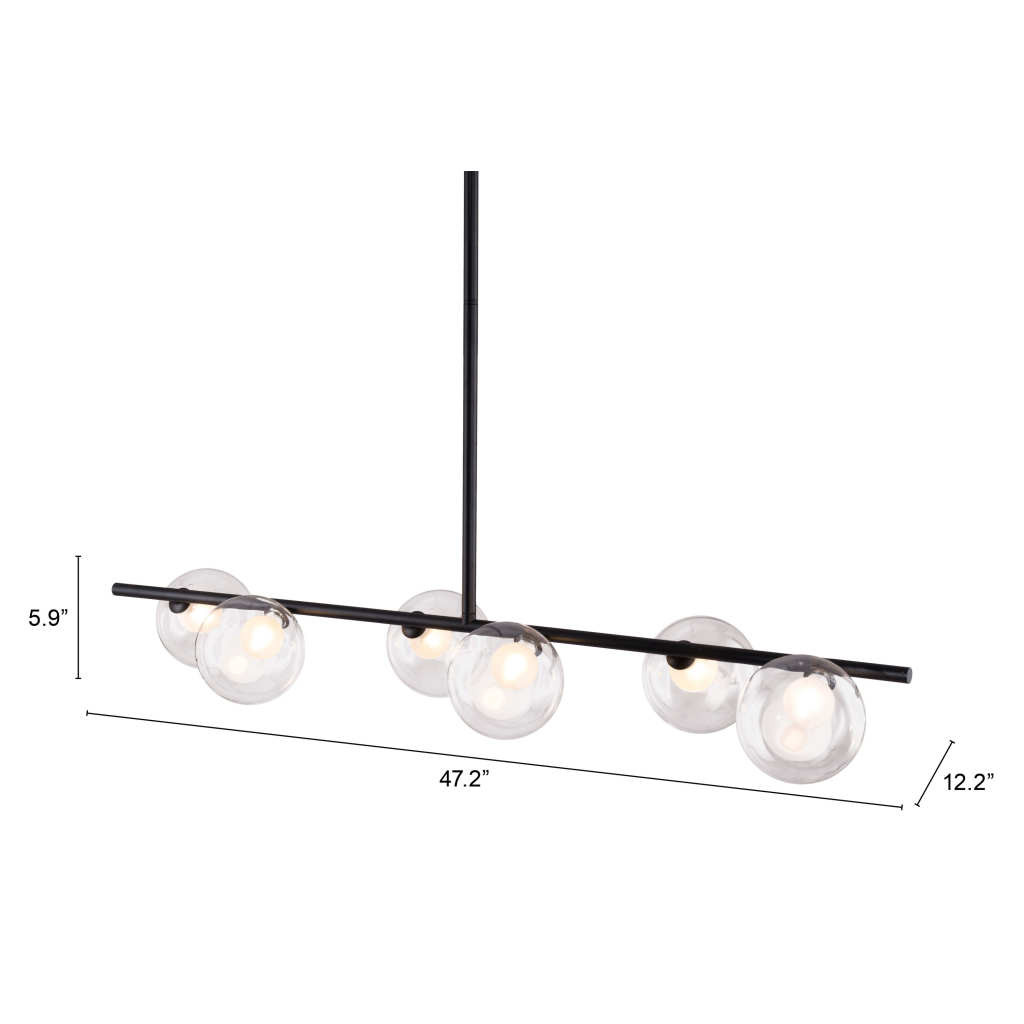 Black Kitchen Island Six Light Metal Ceiling Light - Image 13