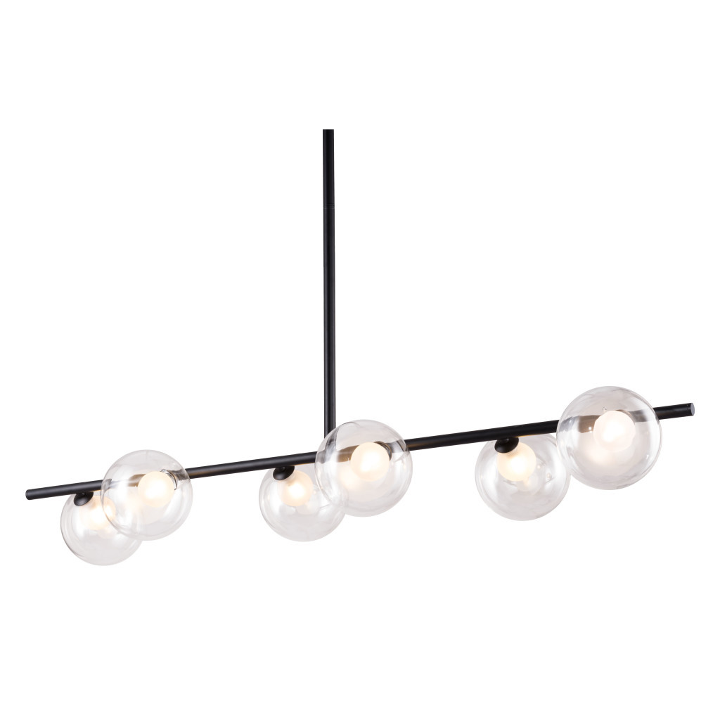 Black Kitchen Island Six Light Metal Ceiling Light - Image 5
