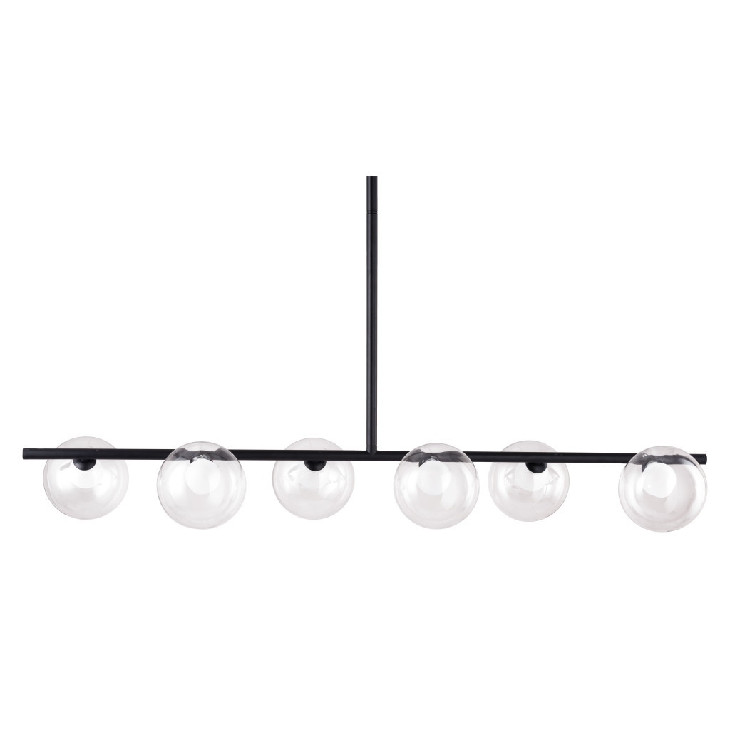 Black Kitchen Island Six Light Metal Ceiling Light - Image 6