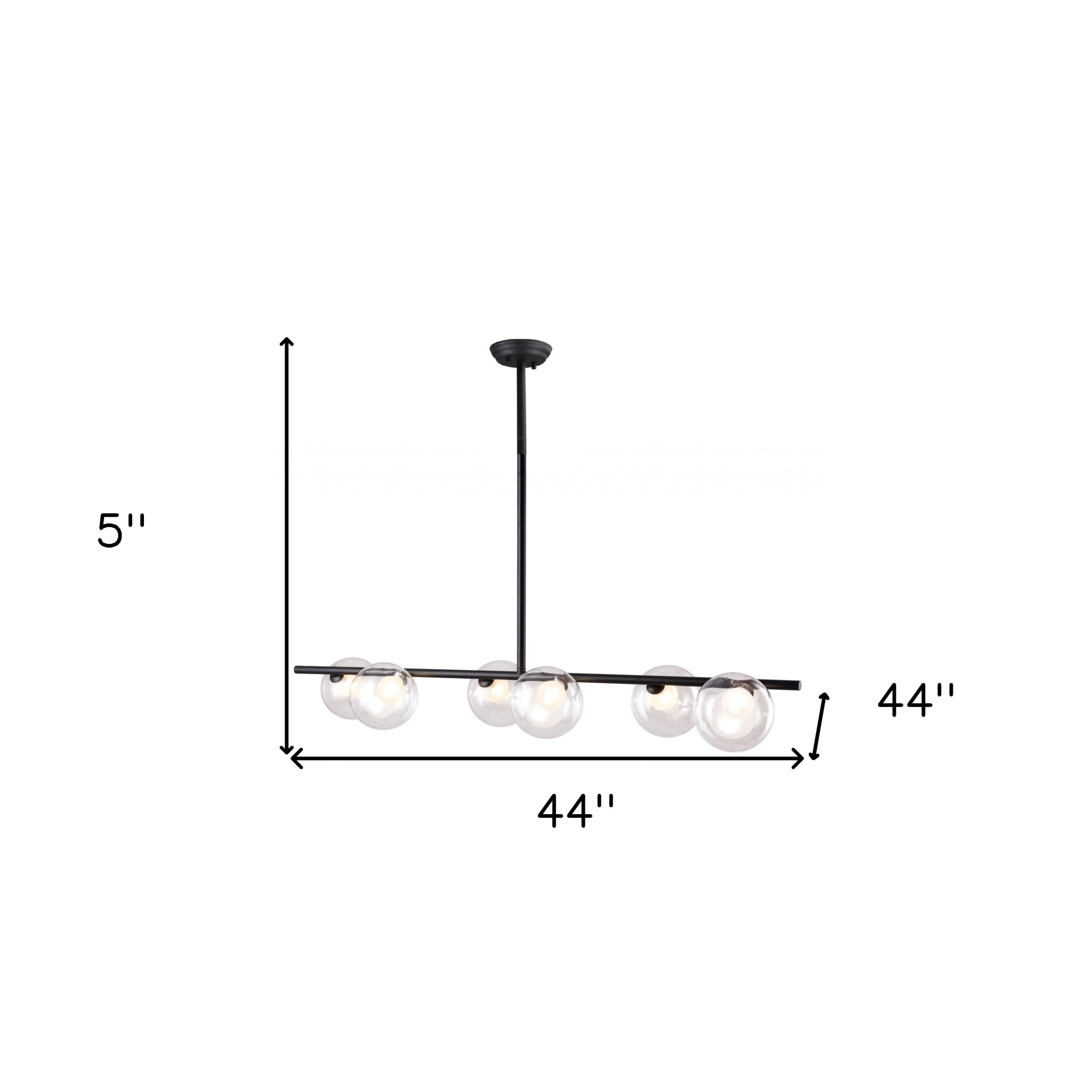 Black Kitchen Island Six Light Metal Ceiling Light - Image 12