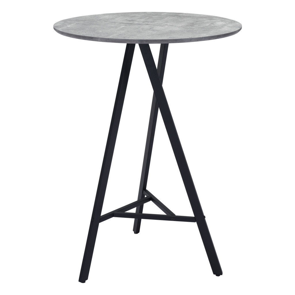 32" Gray and Black Rounded Steel Bar Table - Image 4