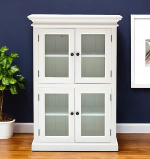 Classic White Two Level Storage Cabinet