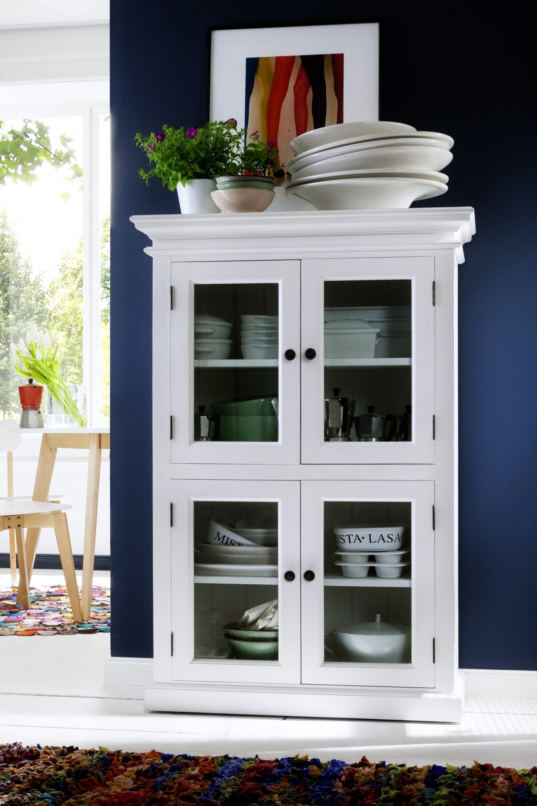 Classic White Two Level Storage Cabinet - Image 9