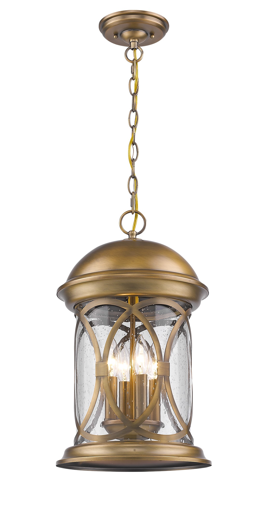 Lincoln 4-Light Antique Brass Hanging Light - Image 3