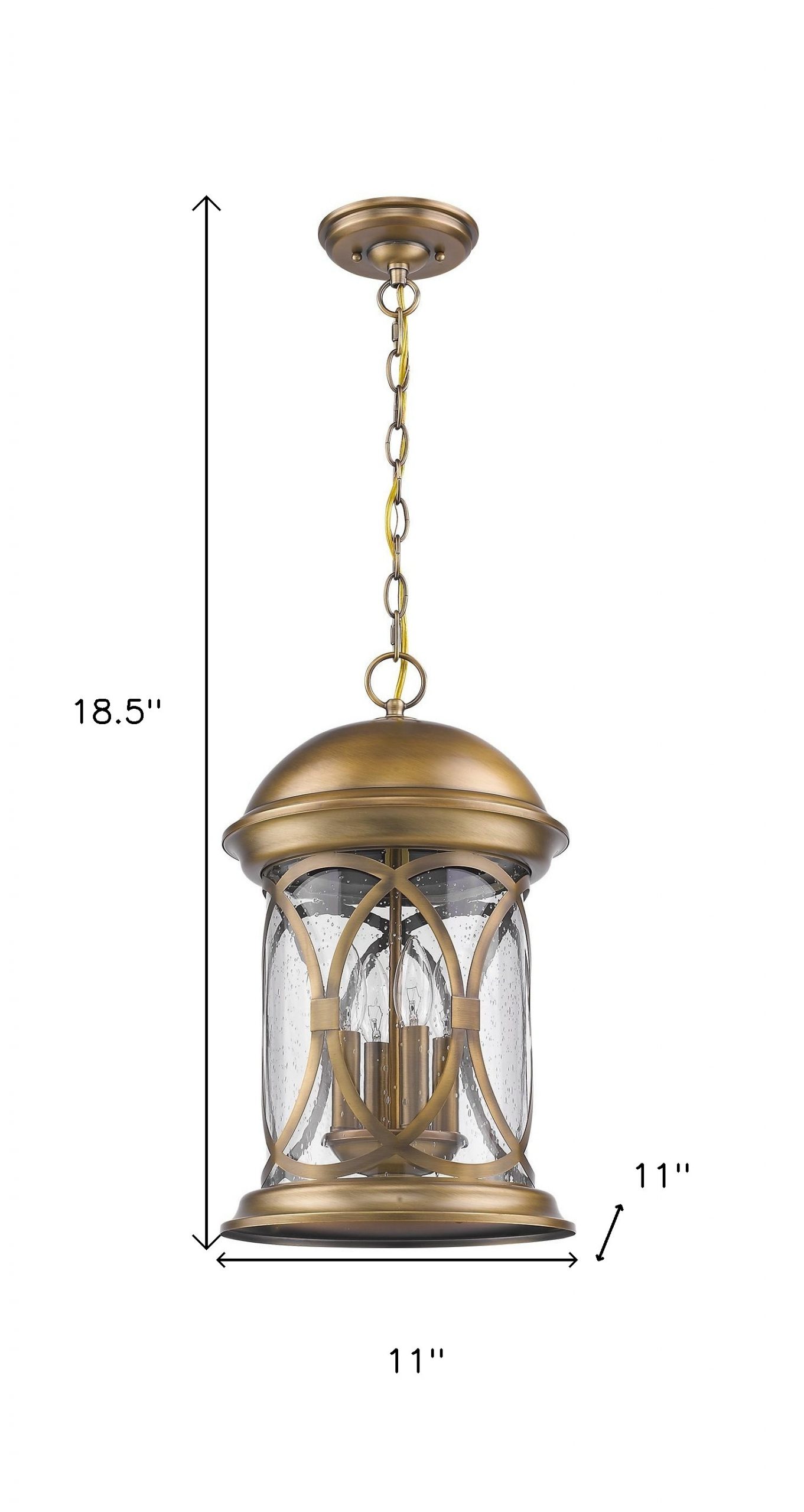 Lincoln 4-Light Antique Brass Hanging Light - Image 5