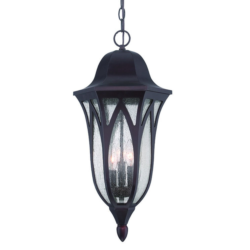 XL Matte Black Geometric Glass Hanging Light - Image 3