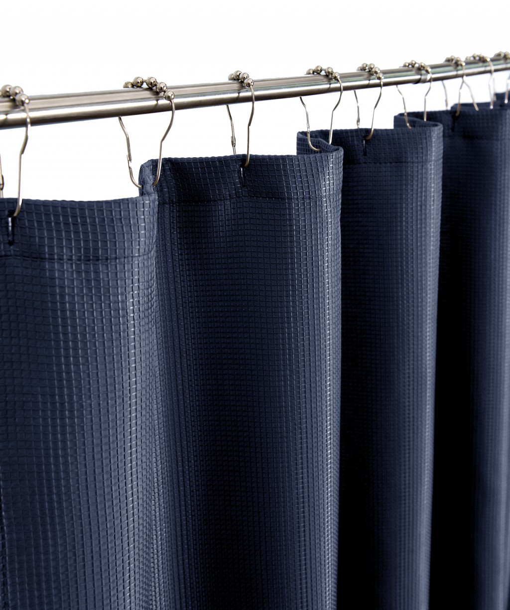 Luxurious Navy Waffle Weave Shower Curtain - Image 3