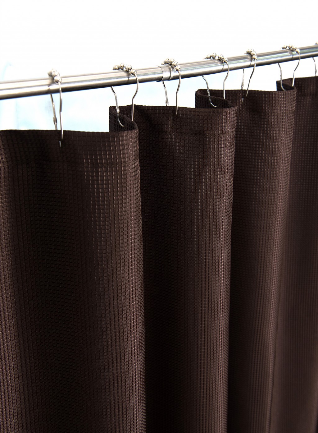 Luxurious Brown Waffle Weave Shower Curtain - Image 3