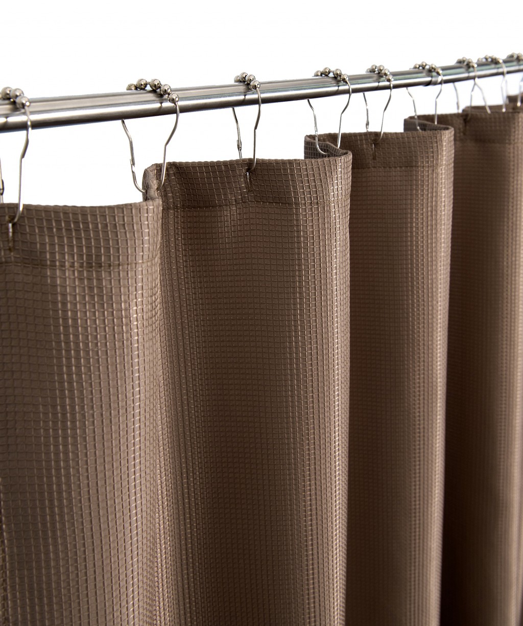 Luxurious Mocha Waffle Weave Shower Curtain - Image 3