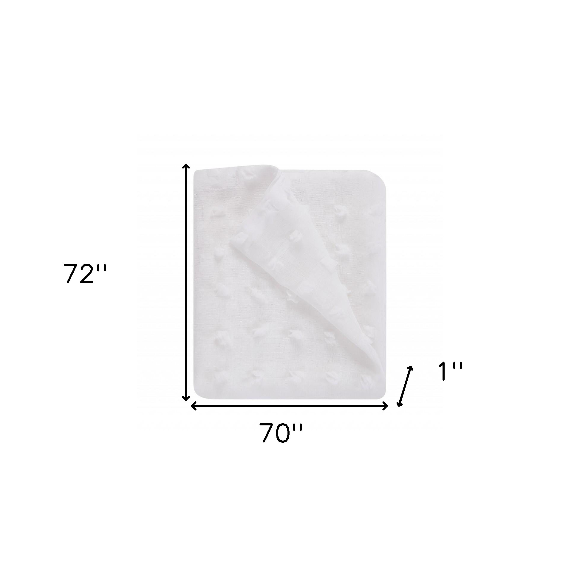 White Puff Sheer Shower Curtain - Image 3