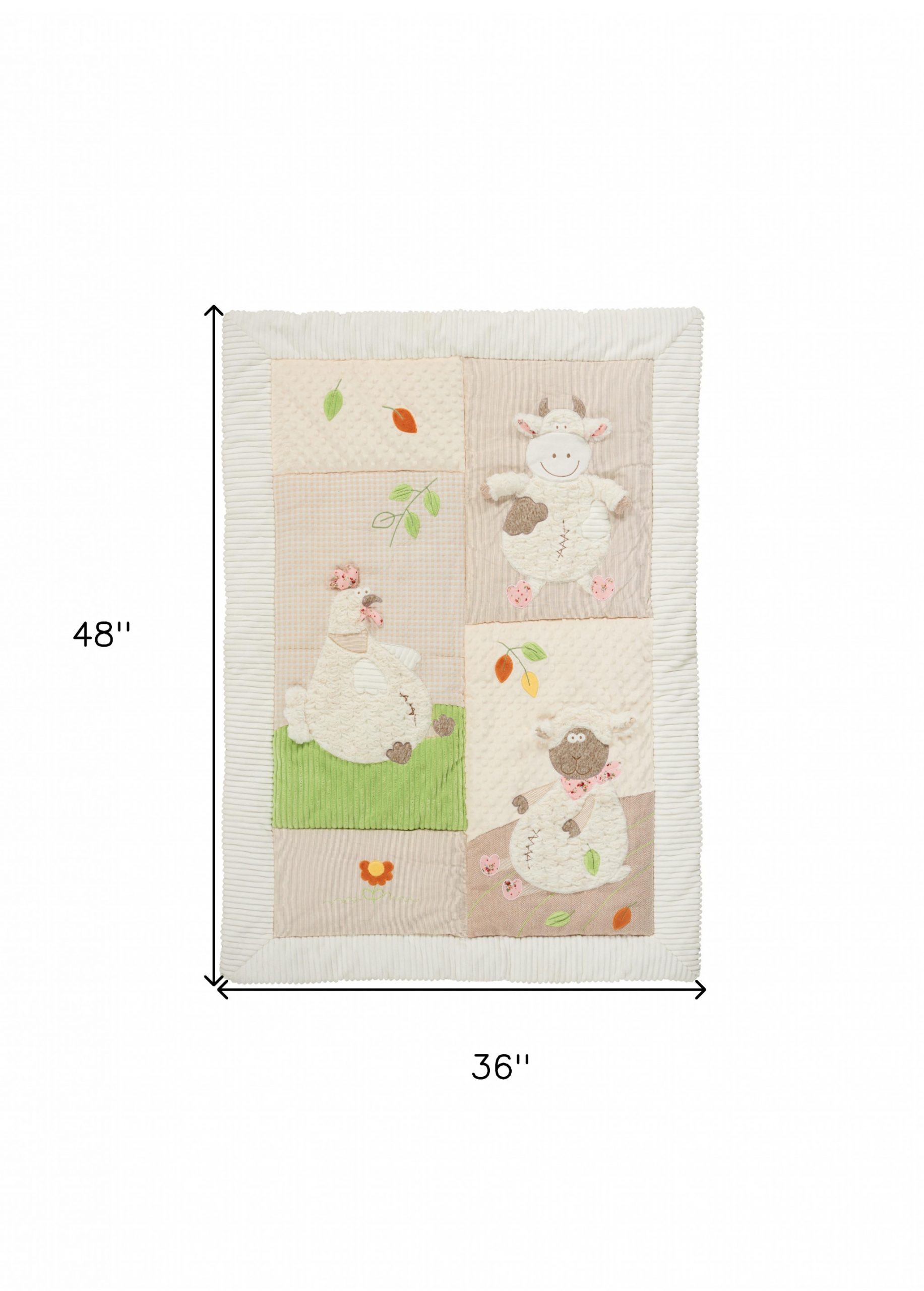 Beige Green And White Polyester Quilt - Image 7