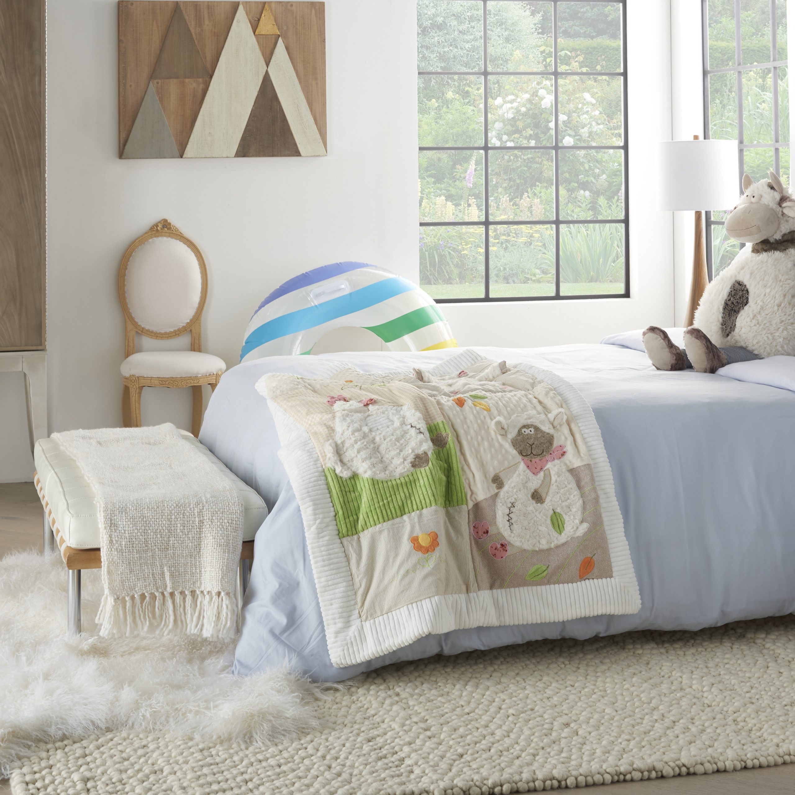 Beige Green And White Polyester Quilt - Image 6