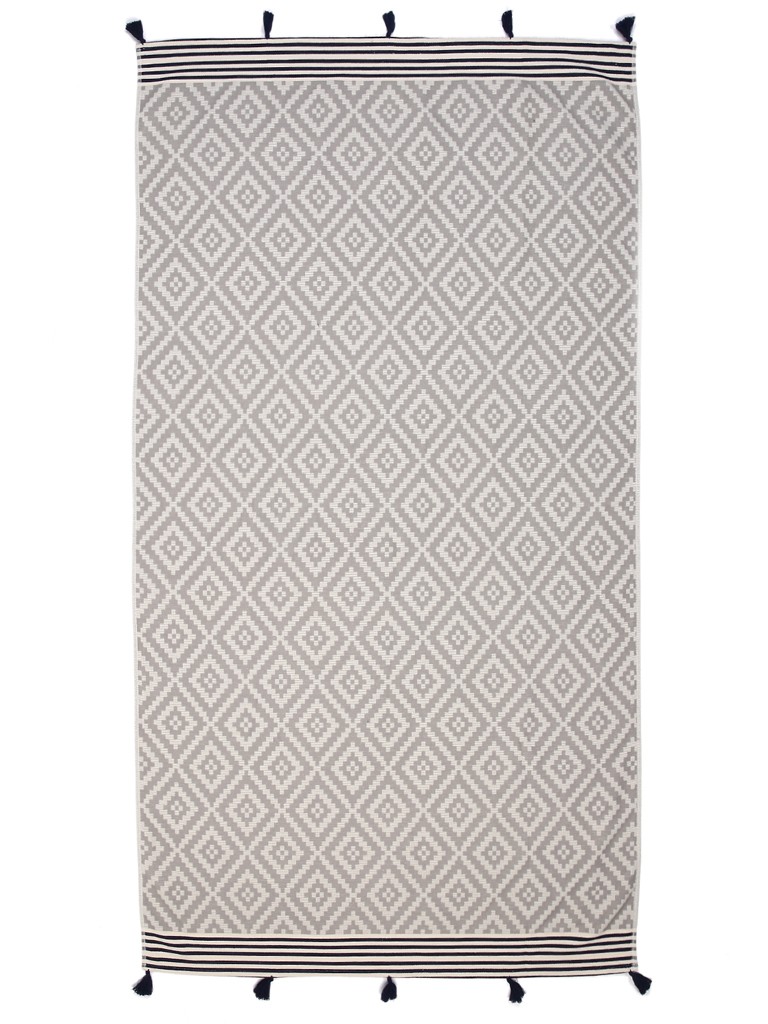 Gray Tribal Design Turkish Towel Beach Blanket - Image 4