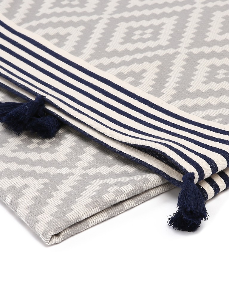 Gray Tribal Design Turkish Towel Beach Blanket - Image 2