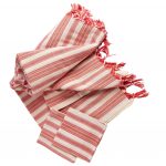 71" X 95" Red And White Striped Cotton Tablecloths