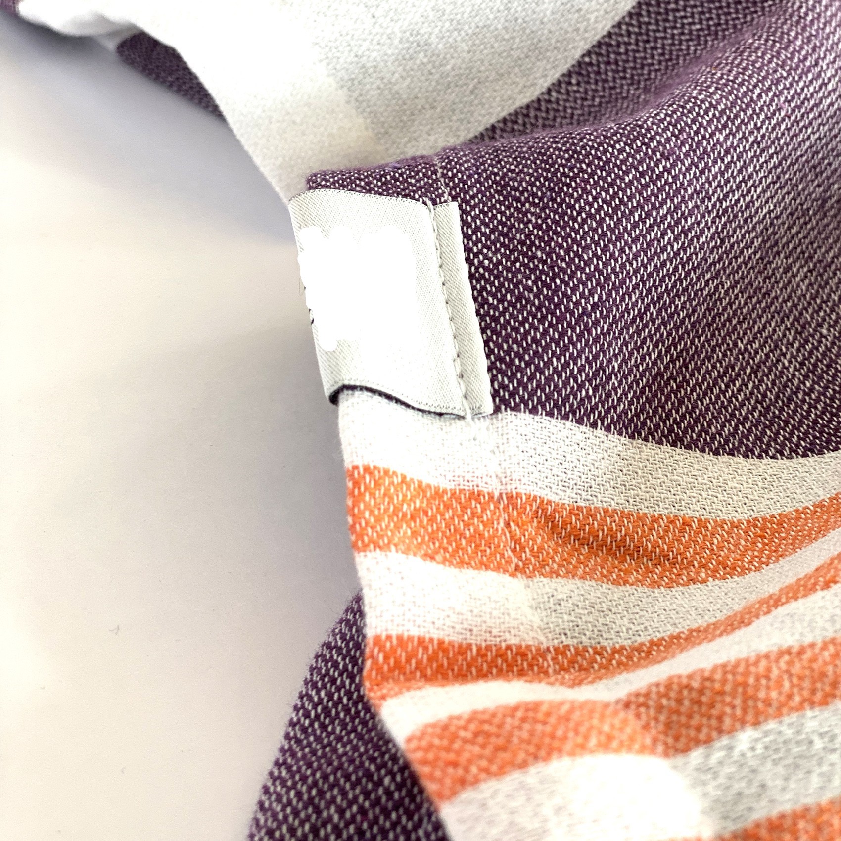 Dark Purple Orange and White Striped Design Poncho Towel - Image 3