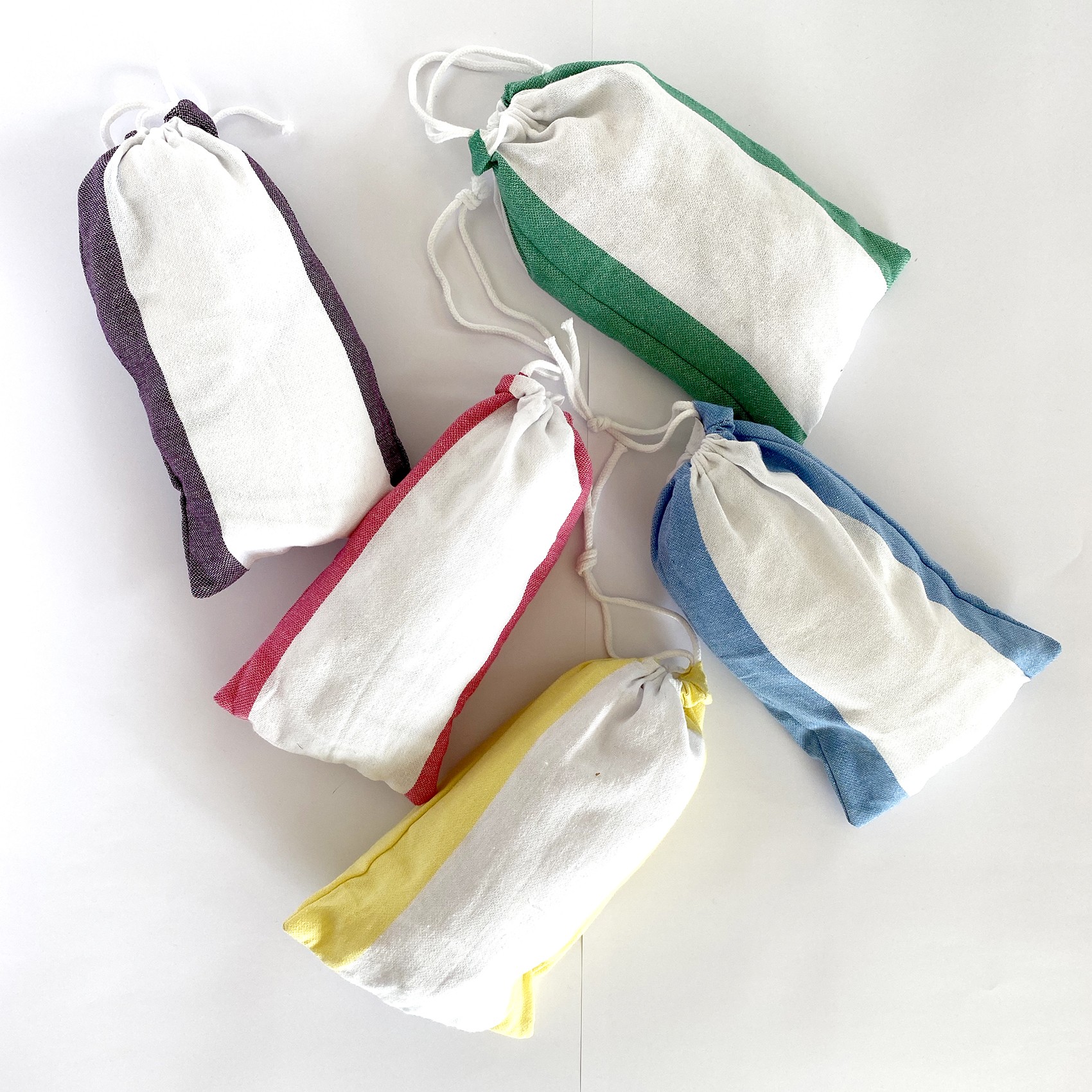 Dark Purple Orange and White Striped Design Poncho Towel - Image 4