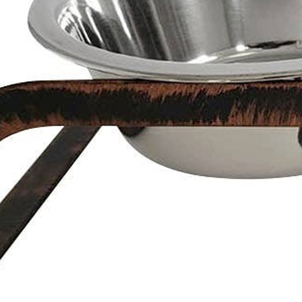 Rustic Elevated 16oz Two Bowl Dog Feeding Station - Image 4